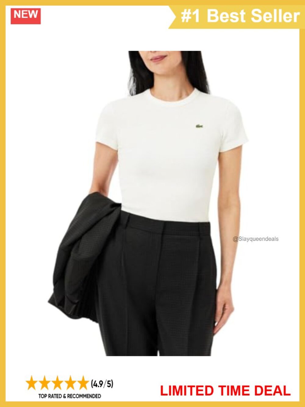 Slim Fit Ribbed Organic Cotton Crew Neck Short Sleeve T-Shirt